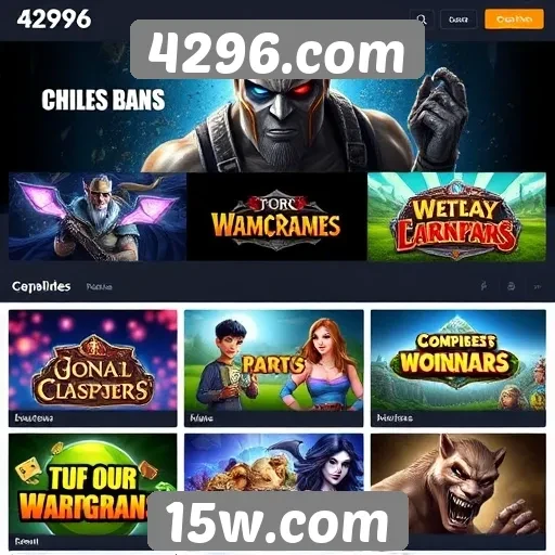Variedade de jogos disponíveis no 4296.com
